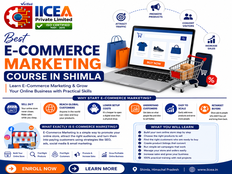 Best E-Commerce Marketing Course in Shimla with practical online marketing training at IICEA